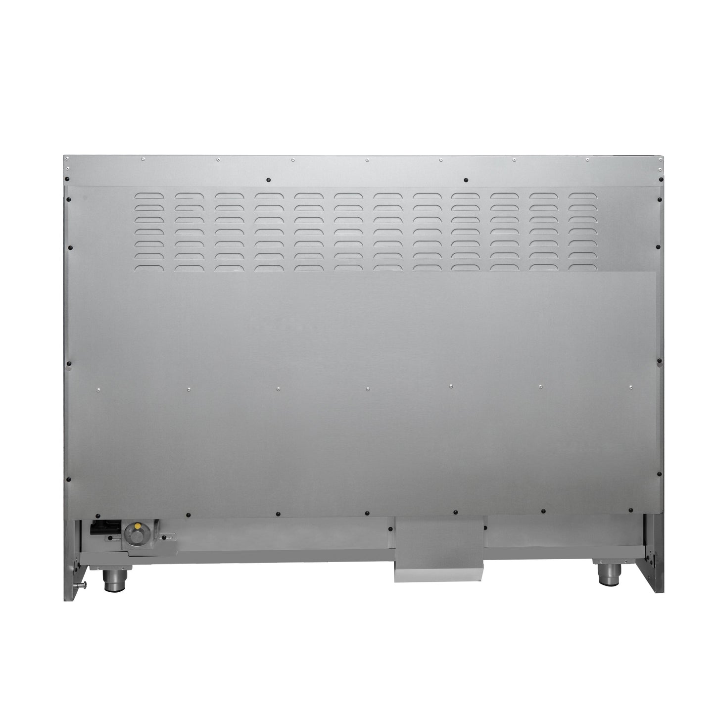 Forno Galiano 48-Inch Dual Fuel Range, 6.58 cu. ft., French Door Oven, 8 Sealed Burners with Griddle, White with Antique Brass Accents (Model FFSGS6356-48WHT)