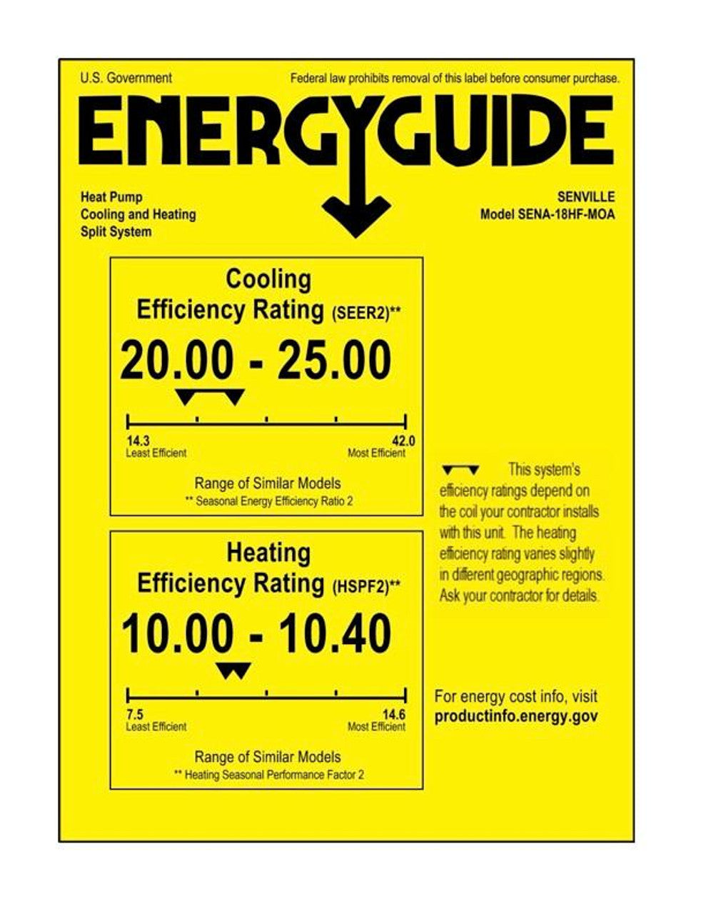 Senville AURA 18,000 BTU 2 Zone Ductless Mini Split - 230V - 25 SEER2 - Energy Star, SENA-18HF-D99
