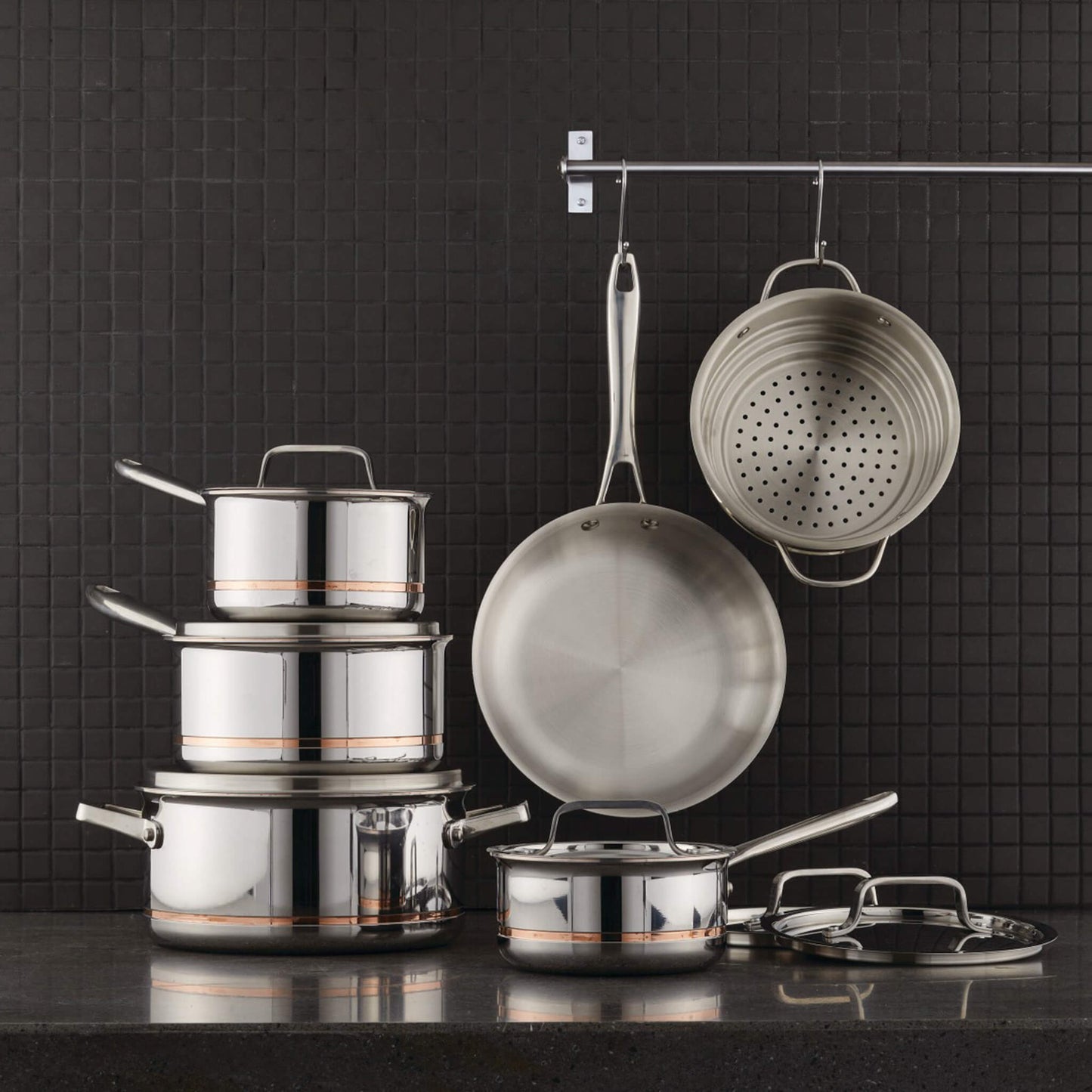 Canadian Professional 12-Piece 5-Ply Copper Core Cookware Set