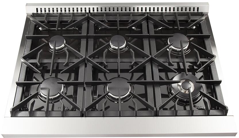 FORNO Appliance Package - 36 Inch Dual Fuel Range, Wall Mount Range Hood, Microwave Drawer, Dishwasher, AP-FFSGS6156-36-6