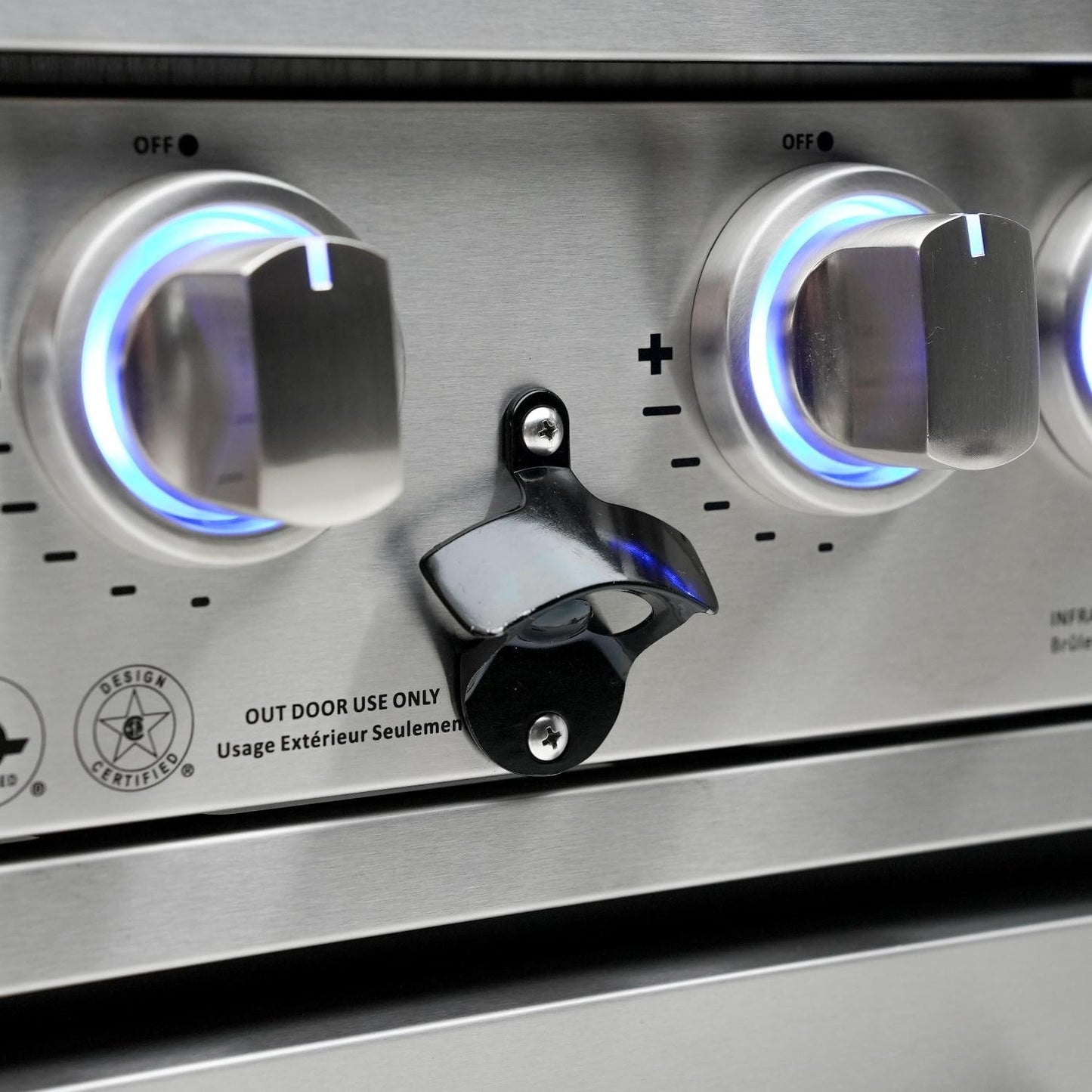 Mont Alpi 805 Deluxe Island Grill with 45 Degree Corners and Fridge Cabinet, MAi805-D45FC