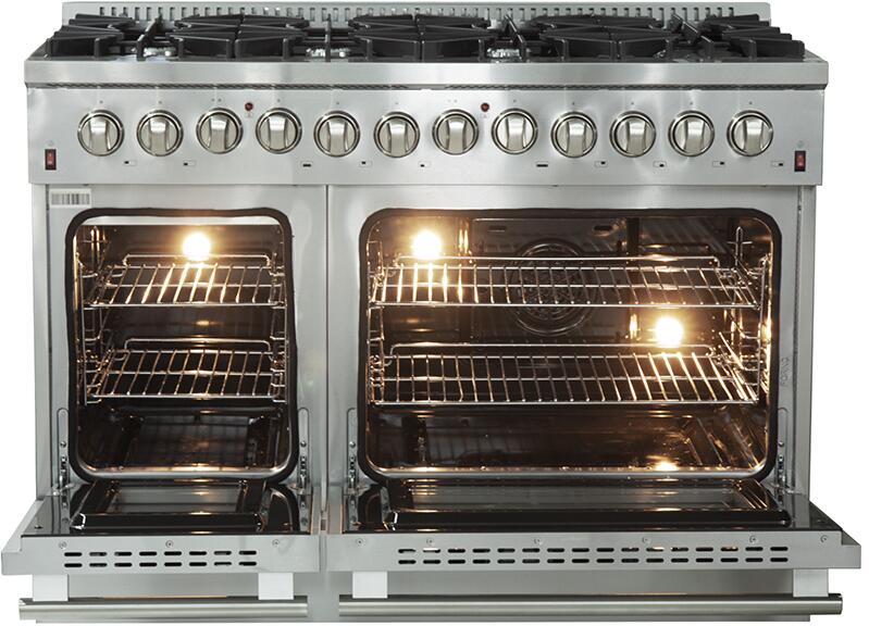 FORNO Appliance Package- 48 Inch Dual Fuel Range, Wall Mount Range Hood, AP-FFSGS6156-48