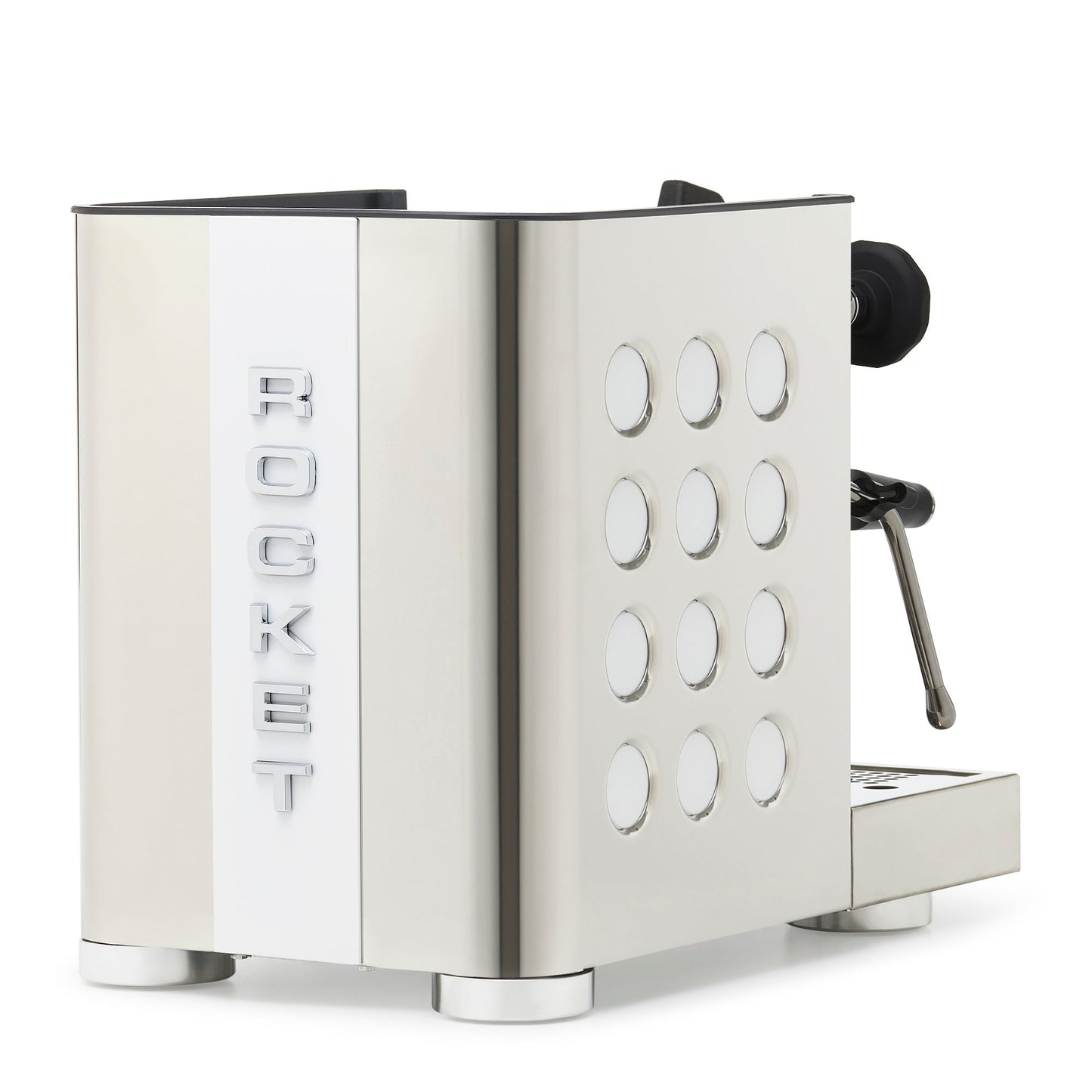Rocket Espresso Appartamento TCA Espresso Machine - Stainless Steel with White Stripe