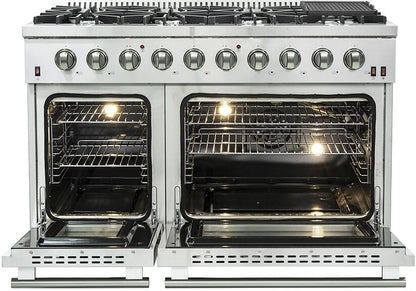 FORNO Appliance Package - 48" Gas Range, Range Hood, 36" Refrigerator, Dishwasher, AP-FFSGS6244-48-17