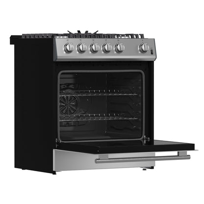 Forno Espresso Leonardo 30-Inch Freestanding Gas Range, 5.0 cu. ft. Oven, Stainless Steel (Model FFSGS1116-30)