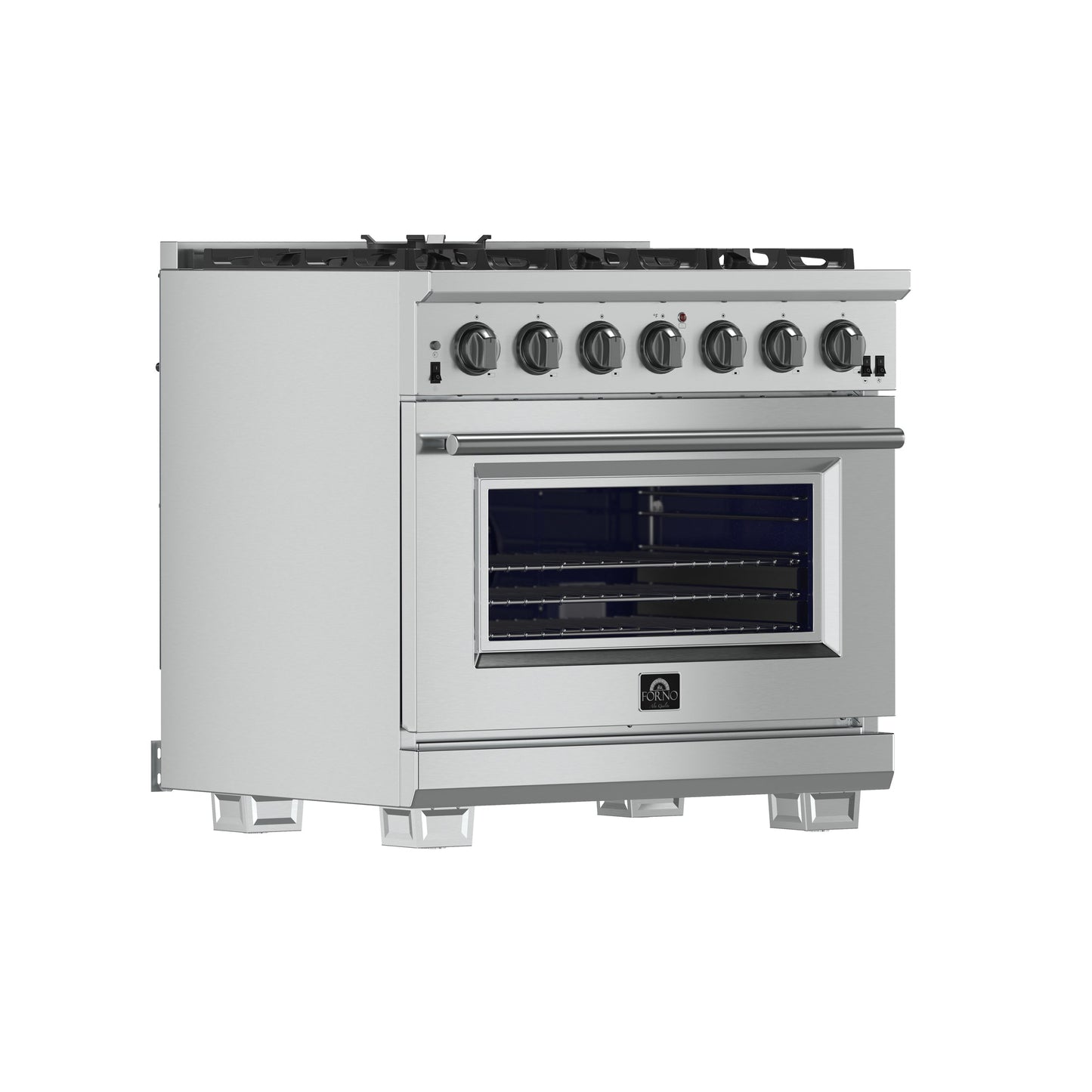 FORNO Capriasca 36 in. Freestanding Gas Range, 5.36 cu. ft. Oven, 6 Sealed Burners, Stainless Steel (Model FFSGS6260-36)