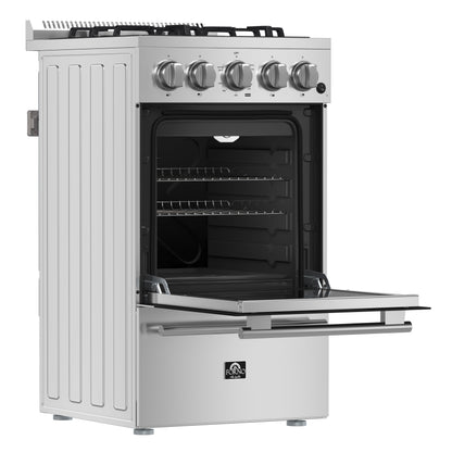 Forno Lamazze 20 in. Freestanding Gas Range, 2.05 cu. ft., 4 Sealed Burners, Stainless Steel (Model FFSGS6265-20)