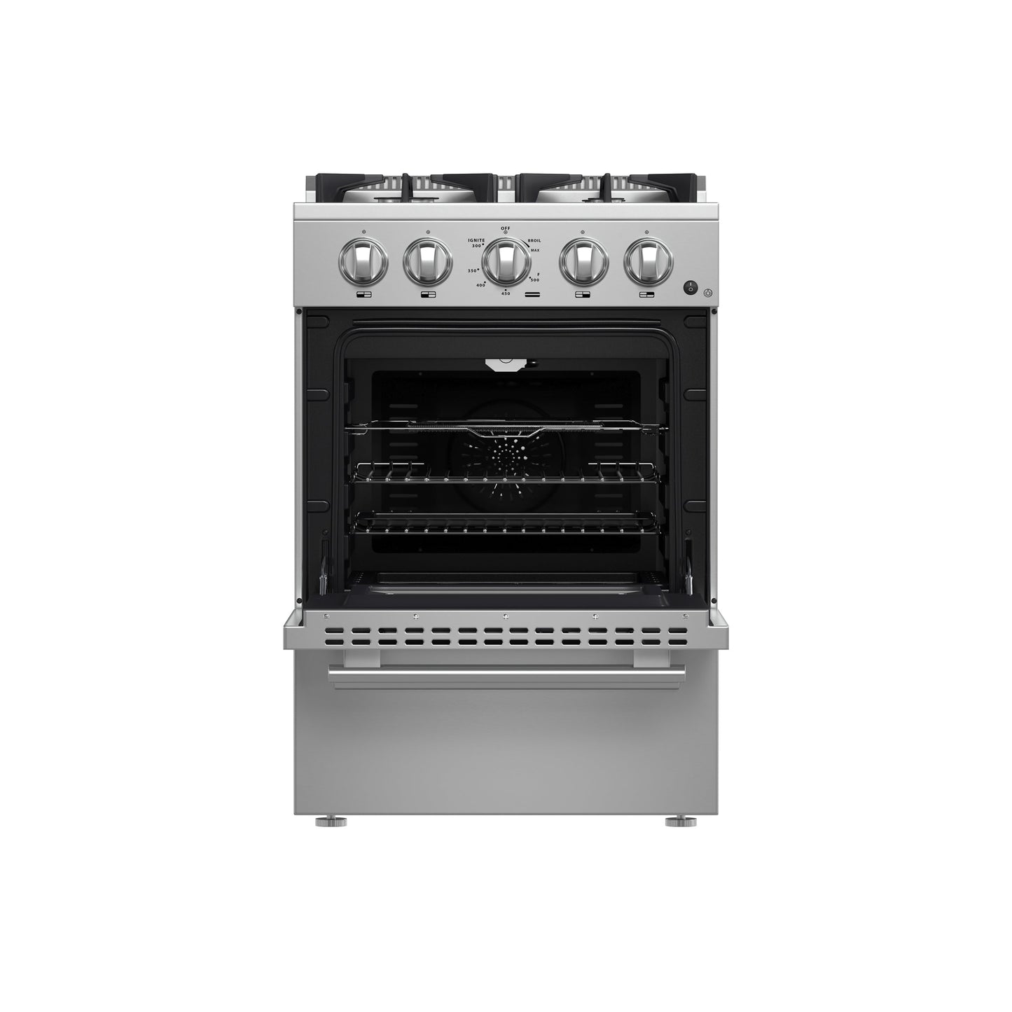 Forno Breno 24 in. Freestanding Gas Range, 2.3 cu. ft., 4 Sealed Burners, Storage Drawer, Stainless Steel (Model FFSGS6272-24)