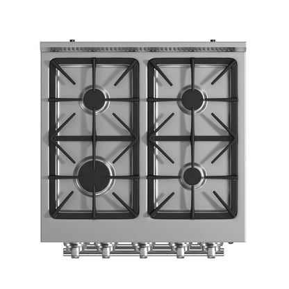 Forno Breno 24 in. Freestanding Gas Range, 2.3 cu. ft., 4 Sealed Burners, Storage Drawer, Stainless Steel (Model FFSGS6272-24)