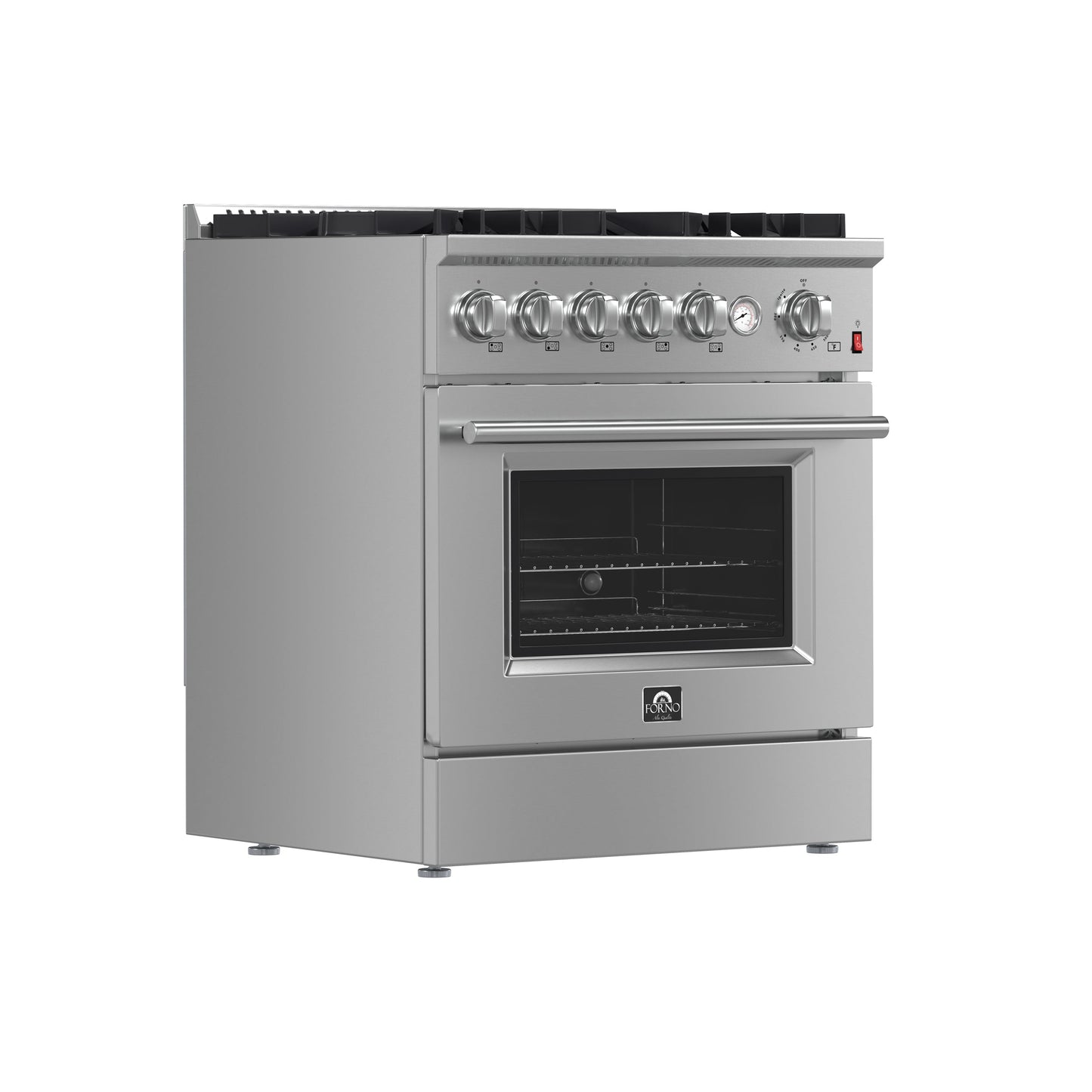 Forno Giovanni 30-Inch Freestanding Gas Range, 4.32 cu. ft. Oven, 5 Sealed Burners, Stainless Steel (Model FFSGS6274-30)
