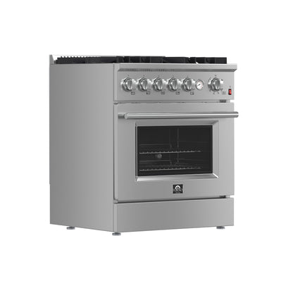 Forno Giovanni 30-Inch Freestanding Gas Range, 4.32 cu. ft. Oven, 5 Sealed Burners, Stainless Steel (Model FFSGS6274-30)
