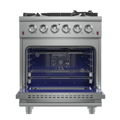 Forno Massimo 30 in. 4.32 cu. ft. Freestanding Gas Range with 5 Sealed Burners in Stainless Steel (FFSGS6239-30)
