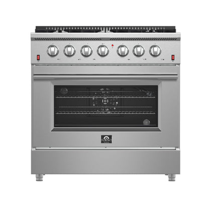 Forno Galiano 36 in. Freestanding Gas Range with 6 Sealed Burners, 5.36 cu. ft. Oven, Stainless Steel (FFSGS6244-36)