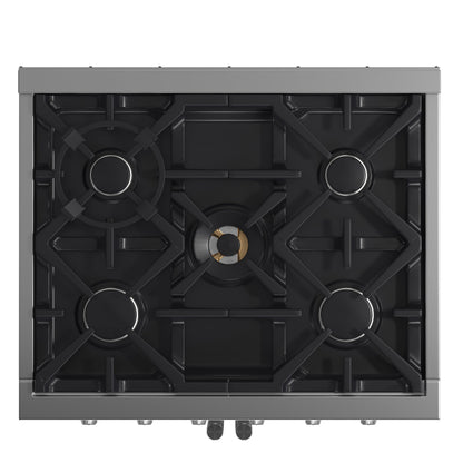 Forno Massimo 30 in. Freestanding French Door Gas Range, 4.32 cu. ft. Oven, 5 Sealed Burners (Model FFSGS6439-30)