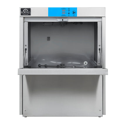 FORNO 25-Inch Commercial Undercounter Dishwasher, 23L Tank, 3 Wash Cycles, High-Temperature Sanitizing, Stainless Steel (FCMDW0024)