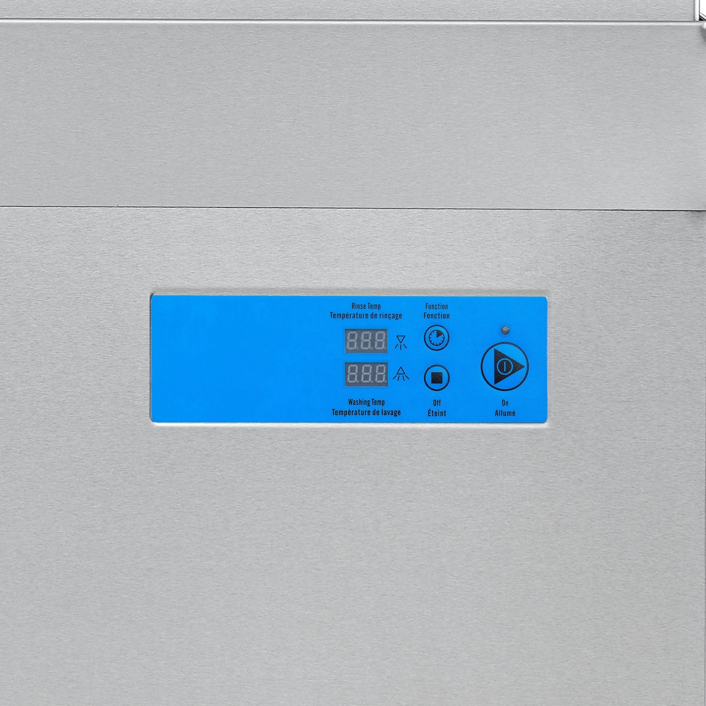FORNO Commercial 28 Inch Hood-Type Dishwasher, 26 L Tank, 3 Wash Cycles, High-Temperature Sanitizing, Stainless Steel, FCMDW0031