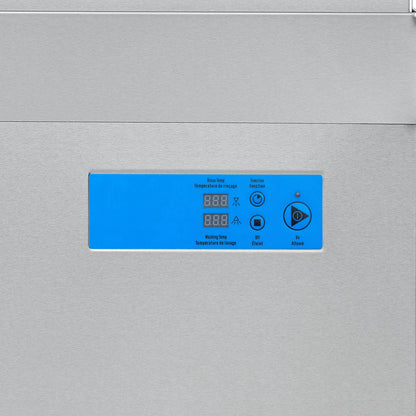 FORNO Commercial 28 Inch Hood-Type Dishwasher, 26 L Tank, 3 Wash Cycles, High-Temperature Sanitizing, Stainless Steel, FCMDW0031
