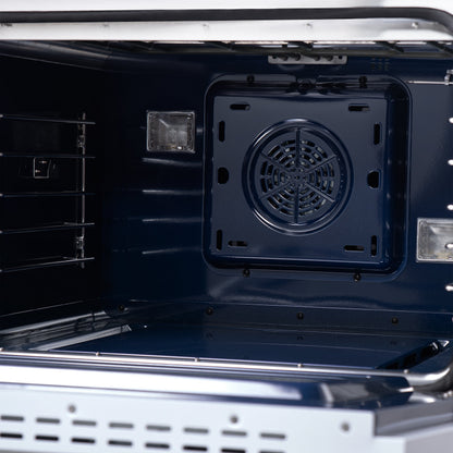 FORNO Capriasca 48-Inch Dual Fuel Range, 6.58 cu. ft. Oven, 8 Sealed Brass Burners, Air Fryer Kit, Rotisserie, Griddle, Wok Ring, White with Antique Brass Acccents (Model: FFSGS6387-48WHT)