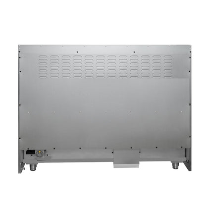Forno Galiano 48-Inch Dual Fuel Range, 6.58 cu. ft., 8 Sealed Burners with Griddle, Black with Antique Brass Accents (Model FFSGS6156-48BLK)