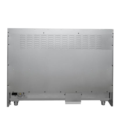 Forno Galiano 48-Inch Dual Fuel Range with French Door Oven, 6.58 cu. ft., 8 Sealed Burners, Griddle, Black with Antique Brass Accents (Model FFSGS6356-48BLK)