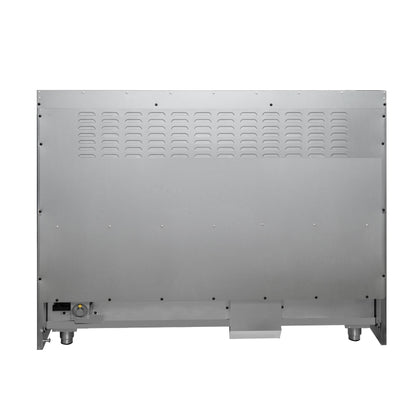 Forno Galiano 48-Inch Dual Fuel Range, 6.58 cu. ft., French Door Oven, 8 Sealed Burners with Griddle, White with Antique Brass Accents (Model FFSGS6356-48WHT)