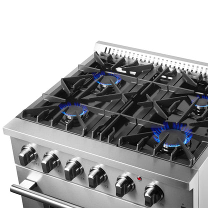 FORNO Marco 30-Inch Dual Fuel Range, 4 Sealed Burners, 4.32 cu. ft. Oven, Stainless Steel (Model FFSGS6197-30)