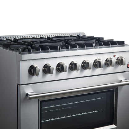 Forno Marco 36-Inch Dual Fuel Range, 5.36 cu. ft. Oven, 6 Sealed Burners, Stainless Steel (Model FFSGS6197-36)