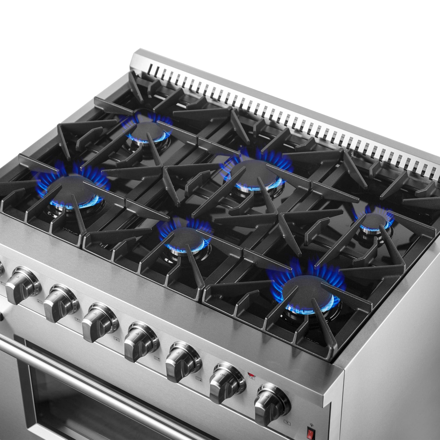 Forno Marco 36-Inch Dual Fuel Range, 5.36 cu. ft. Oven, 6 Sealed Burners, Stainless Steel (Model FFSGS6197-36)