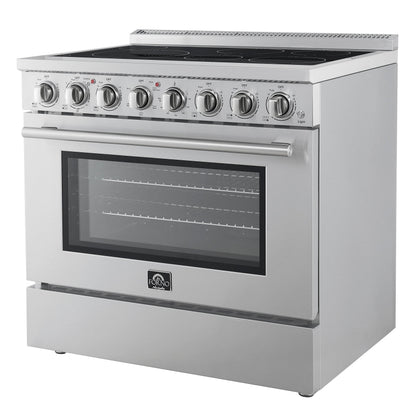 Forno Paolo 36-Inch Freestanding Electric Range with 5.44 cu. ft. True Convection Oven, Stainless Steel (Model FFSEL6011-36)