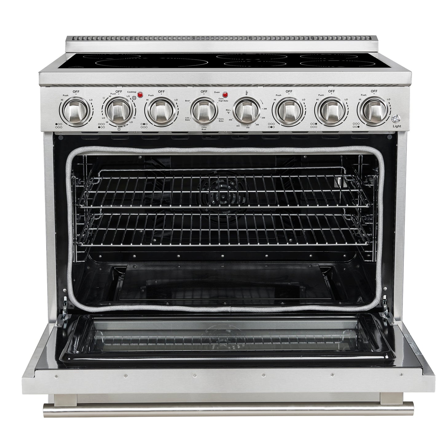 Forno Paolo 36-Inch Freestanding Electric Range with 5.44 cu. ft. True Convection Oven, Stainless Steel (Model FFSEL6011-36)