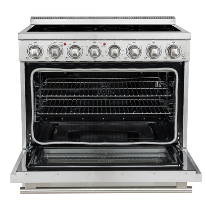 Forno Paolo 36-Inch Freestanding Electric Range with 5.44 cu. ft. True Convection Oven, Stainless Steel (Model FFSEL6011-36)