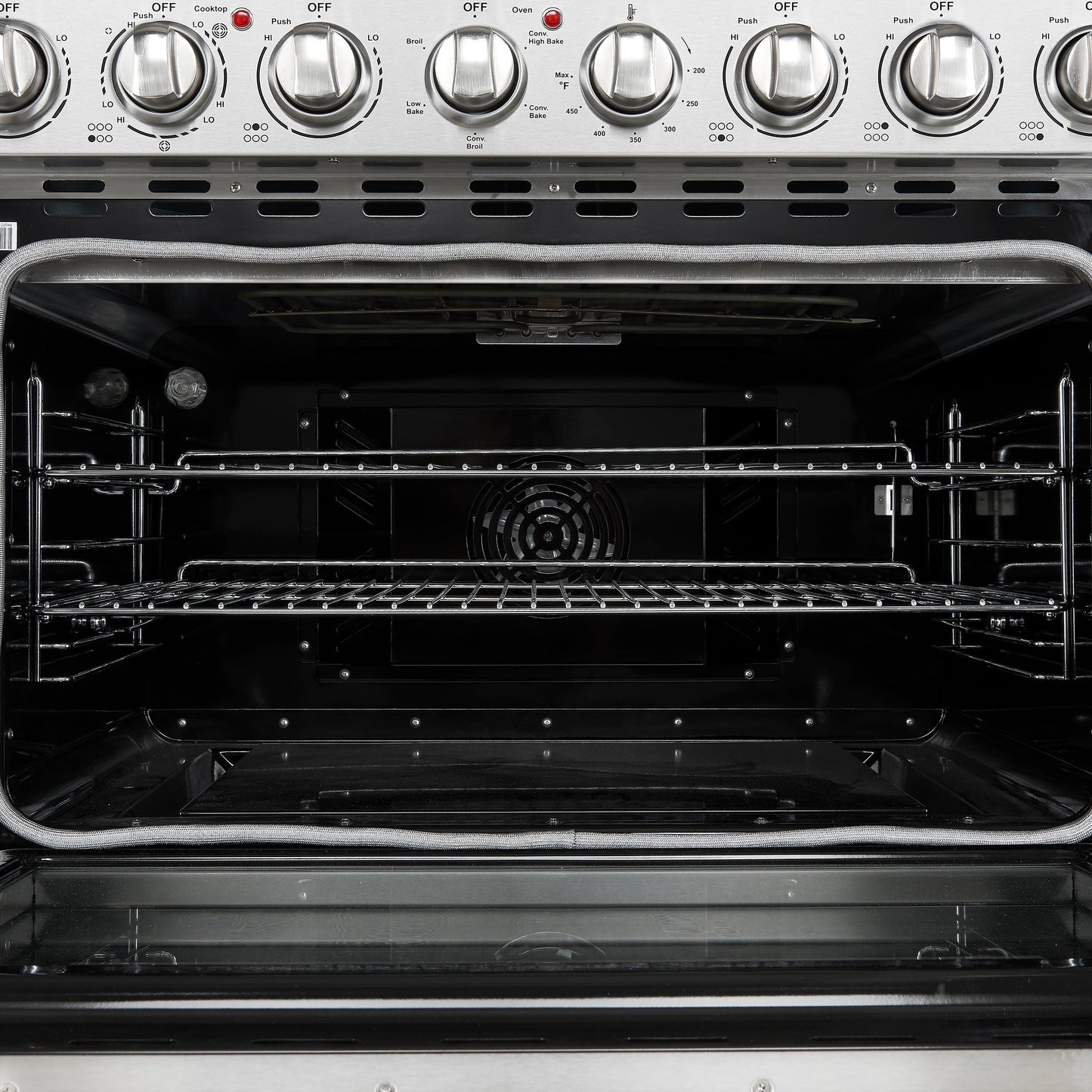 Forno Paolo 36-Inch Freestanding Electric Range with 5.44 cu. ft. True Convection Oven, Stainless Steel (Model FFSEL6011-36)