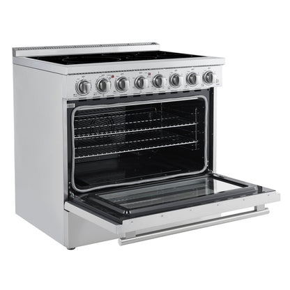 Forno Paolo 36-Inch Freestanding Electric Range with 5.44 cu. ft. True Convection Oven, Stainless Steel (Model FFSEL6011-36)