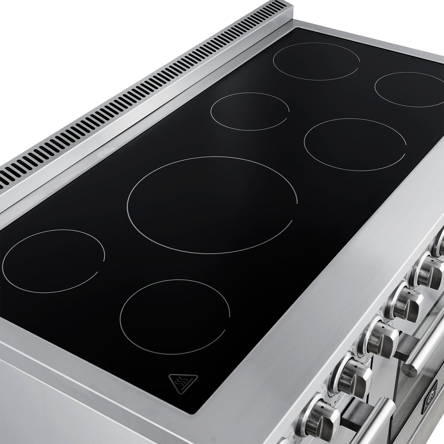 Forno Paolo 48-Inch Freestanding Electric Range with True Convection Oven, 6.7 cu. ft., Stainless Steel (Model FFSEL6011-48)