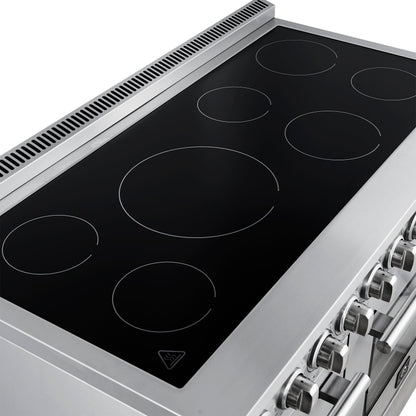 Forno Paolo 48-Inch Freestanding Electric Range with True Convection Oven, 6.7 cu. ft., Stainless Steel (Model FFSEL6011-48)