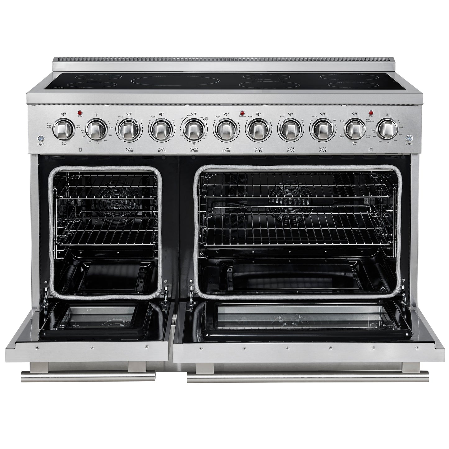 Forno Paolo 48-Inch Freestanding Electric Range with True Convection Oven, 6.7 cu. ft., Stainless Steel (Model FFSEL6011-48)