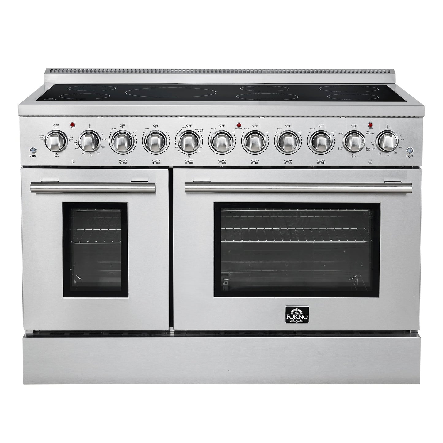 Forno Paolo 48-Inch Freestanding Electric Range with True Convection Oven, 6.7 cu. ft., Stainless Steel (Model FFSEL6011-48)