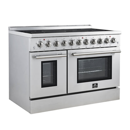 Forno Paolo 48-Inch Freestanding Electric Range with True Convection Oven, 6.7 cu. ft., Stainless Steel (Model FFSEL6011-48)
