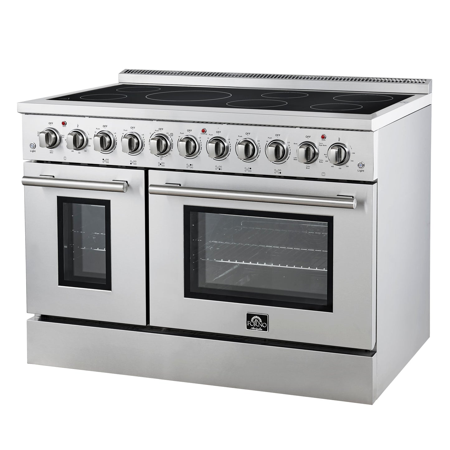Forno Paolo 48-Inch Freestanding Electric Range with True Convection Oven, 6.7 cu. ft., Stainless Steel (Model FFSEL6011-48)