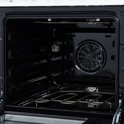 Forno Loiano 24-Inch Freestanding Electric Range, 2.3 cu. ft. Oven, 4 Radiant Elements, Storage Drawer, Air Fryer Kit, White with Antique Brass Accents (FFSEL6069-24WHT)