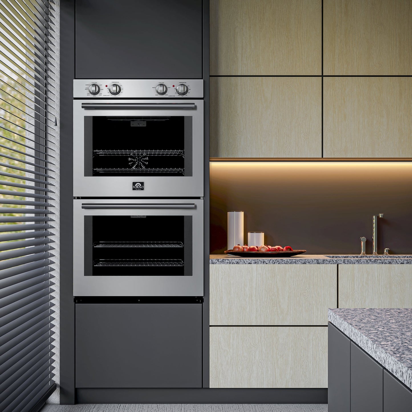 FORNO Vomero 30-Inch Built-In Double Electric Wall Oven, 10.0 cu. ft. Total Capacity, Stainless Steel (FBOEL1324-30)