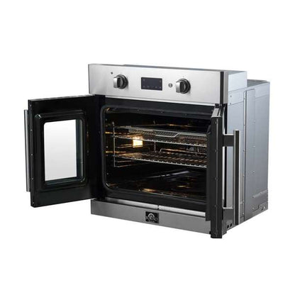 FORNO Asti 30-Inch French Door Electric Wall Oven, 3.58 Cu. Ft., Air Fry, Self-Clean, Sous Vide (Model FBOEL1333-30)