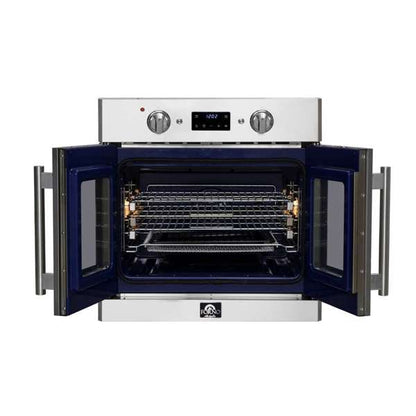 FORNO Gallico 30-Inch Electric Single Wall Oven, 3.58 cu ft, French Door, Air Fry, Sous Vide, Self Clean, Telescopic Racks (Model FBOEL1371-30)