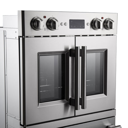 FORNO Gallico 30-Inch French Door Double Electric Wall Oven, 7.36 Cu. Ft., Air Fry, Self-Clean, Sous Vide, Telescopic Racks, Model FBOEL1388-30