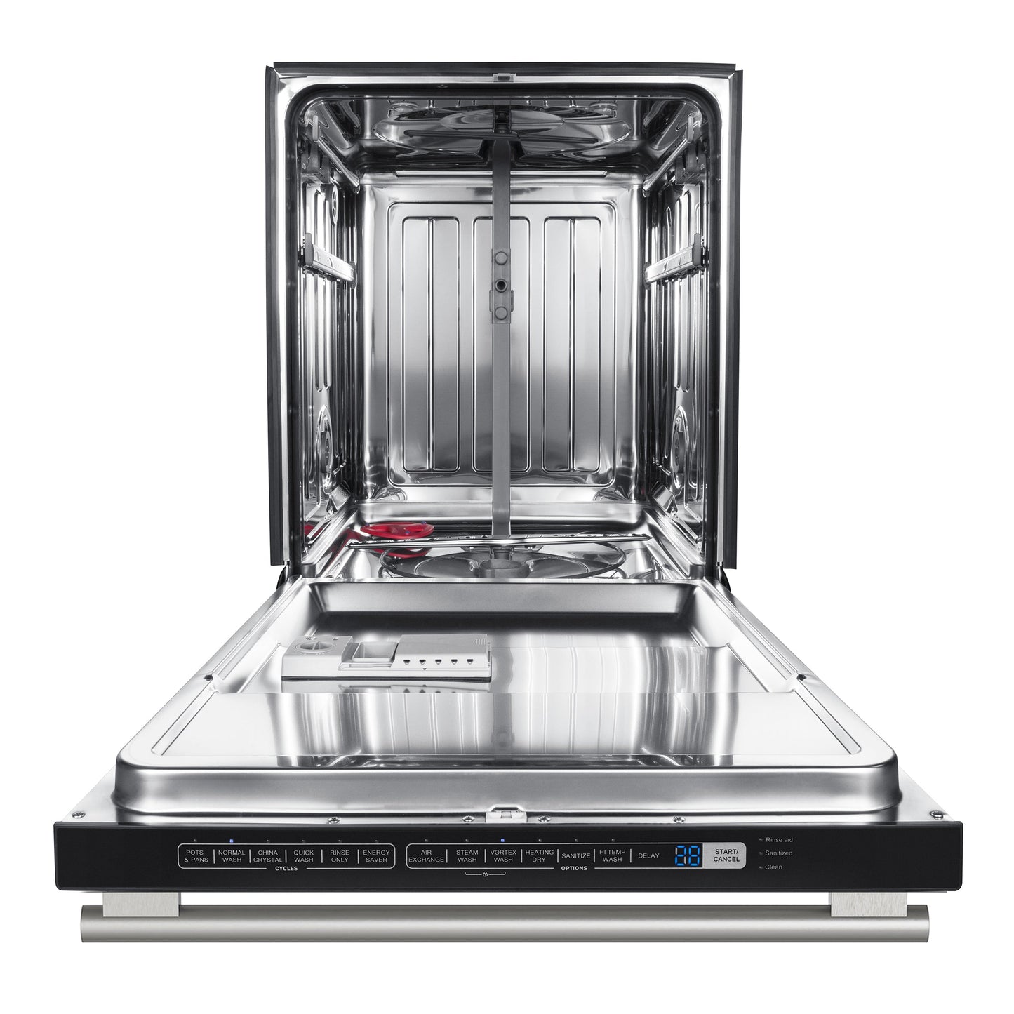 FORNO Pozzo 24-Inch Built-In Dishwasher, Black Finish with Stainless Steel Handles (Model FDWBI8067-24BLK)