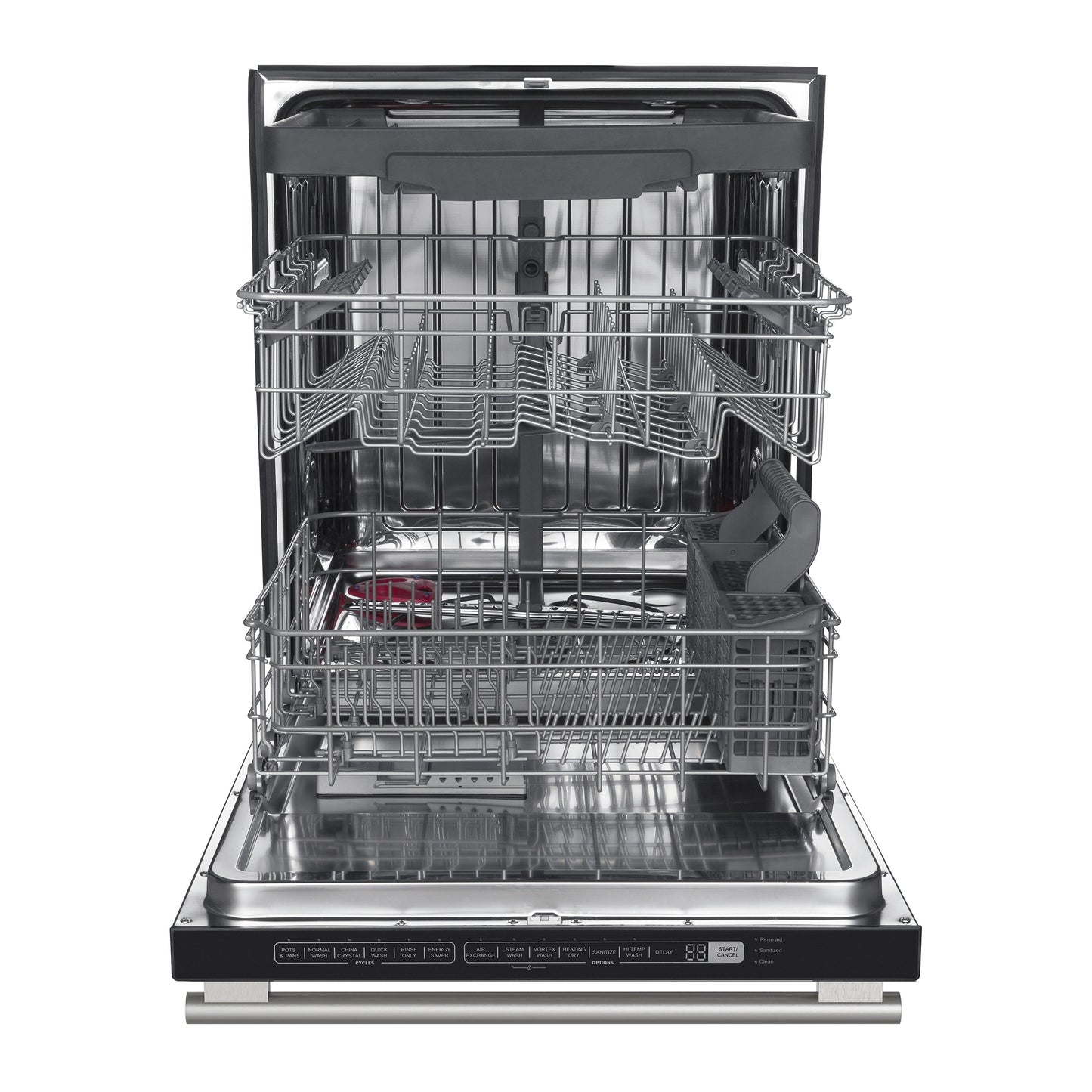FORNO Pozzo 24-Inch Built-In Dishwasher, Black Finish with Stainless Steel Handles (Model FDWBI8067-24BLK)