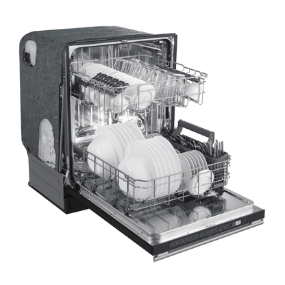FORNO Espresso Package - 30" Electric Range, Range Hood, Refrigerator and Dishwasher in White with Stainless Steel Handles, FBDL-006-03US