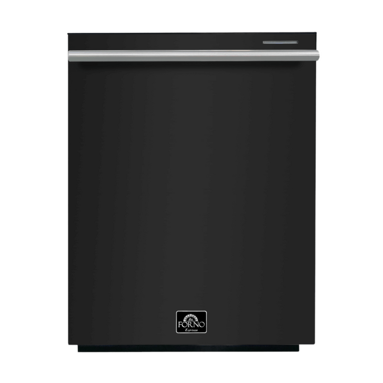 FORNO Espresso Package - 30" Electric Range, Range Hood and Dishwasher in Black with Stainless Steel Handles