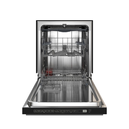 Forno Pozzo 24-Inch Built-In Dishwasher, Black with Antique Brass Handle (Model FDWBI8067-24BLK)