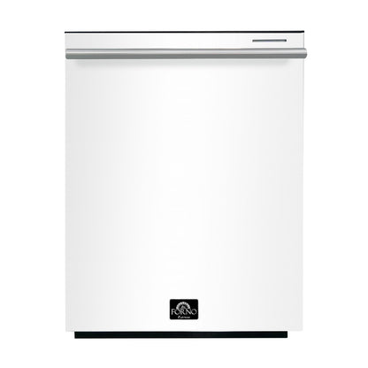 FORNO Pozzo 24-Inch Built-In Dishwasher, White with Stainless Steel Handle (FDWBI8067-24WHT)